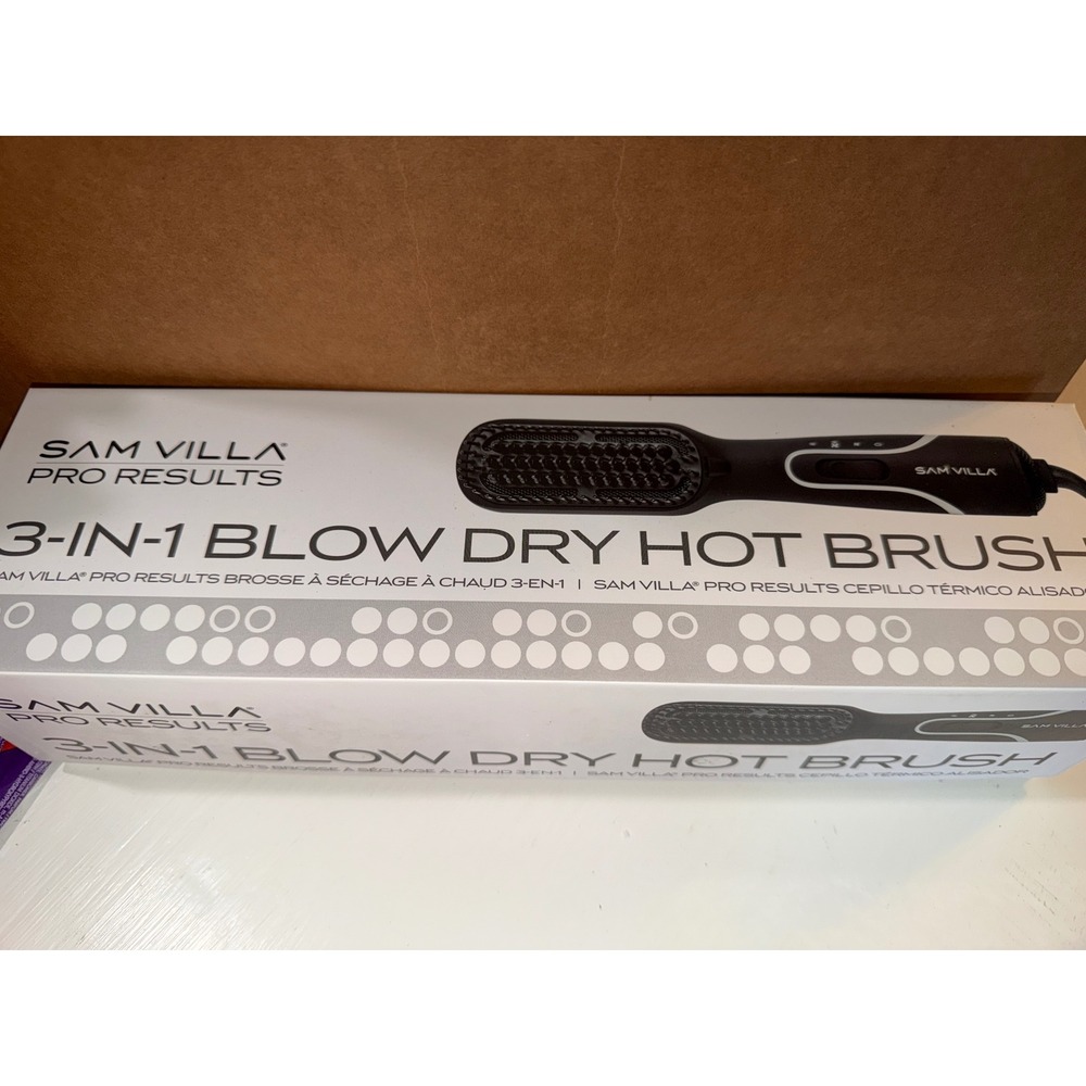Sam Villa Pro Results 3 in‎ 1 Blow Dry Hot Brush Professional Styling Tool hair